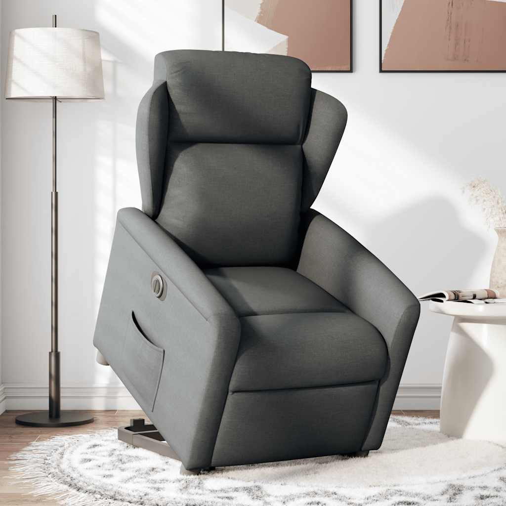Fauteuil inclinable électrique gris foncé tissu