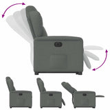 Fauteuil inclinable électrique gris foncé tissu