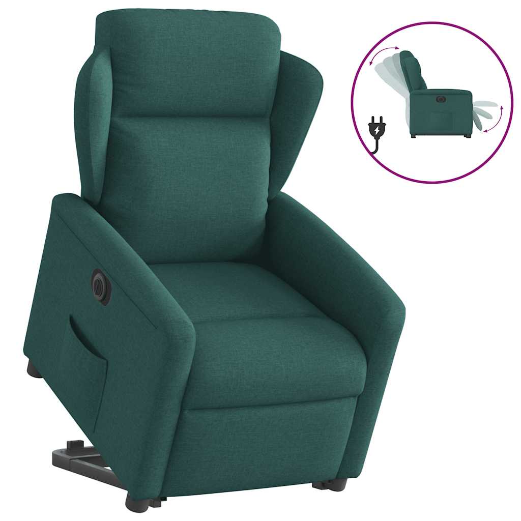 Fauteuil inclinable électrique vert foncé tissu
