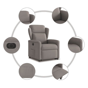 Fauteuil inclinable électrique taupe tissu