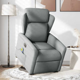 Fauteuil inclinable de massage électrique Gris clair Tissu