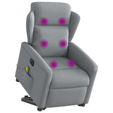 Fauteuil inclinable de massage électrique Gris clair Tissu