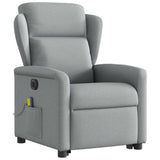 Fauteuil inclinable de massage électrique Gris clair Tissu