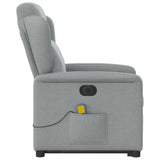 Fauteuil inclinable de massage électrique Gris clair Tissu