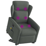 Fauteuil inclinable de massage électrique Gris foncé Tissu