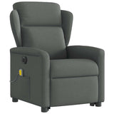 Fauteuil inclinable de massage électrique Gris foncé Tissu