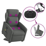 Fauteuil inclinable de massage électrique Gris foncé Tissu