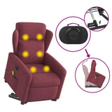 Fauteuil inclinable de massage électrique Rouge bordeaux Tissu