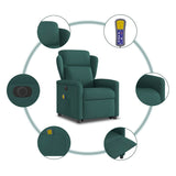 Fauteuil inclinable de massage électrique Vert foncé Tissu
