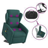 Fauteuil inclinable de massage électrique Vert foncé Tissu