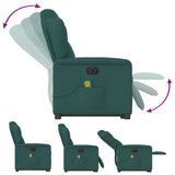 Fauteuil inclinable de massage électrique Vert foncé Tissu