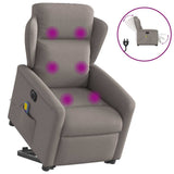 Fauteuil inclinable de massage électrique Taupe Tissu