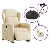 Fauteuil inclinable de massage électrique Crème Tissu