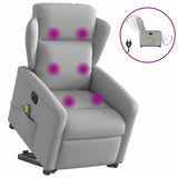 Fauteuil inclinable de massage électrique gris nuage tissu