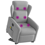 Fauteuil inclinable de massage électrique gris nuage tissu