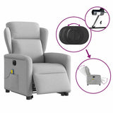 Fauteuil inclinable de massage électrique gris nuage tissu