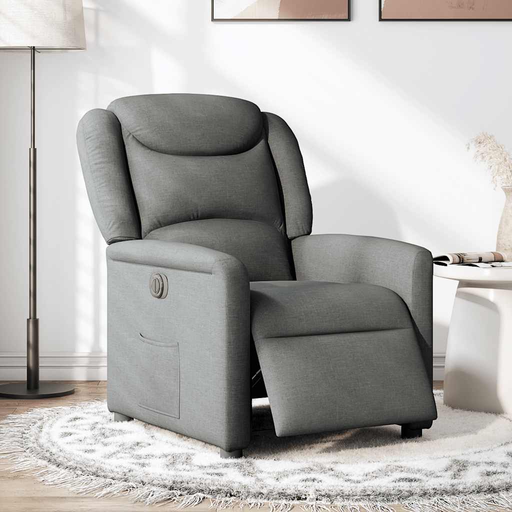 Fauteuil inclinable électrique Gris foncé Tissu