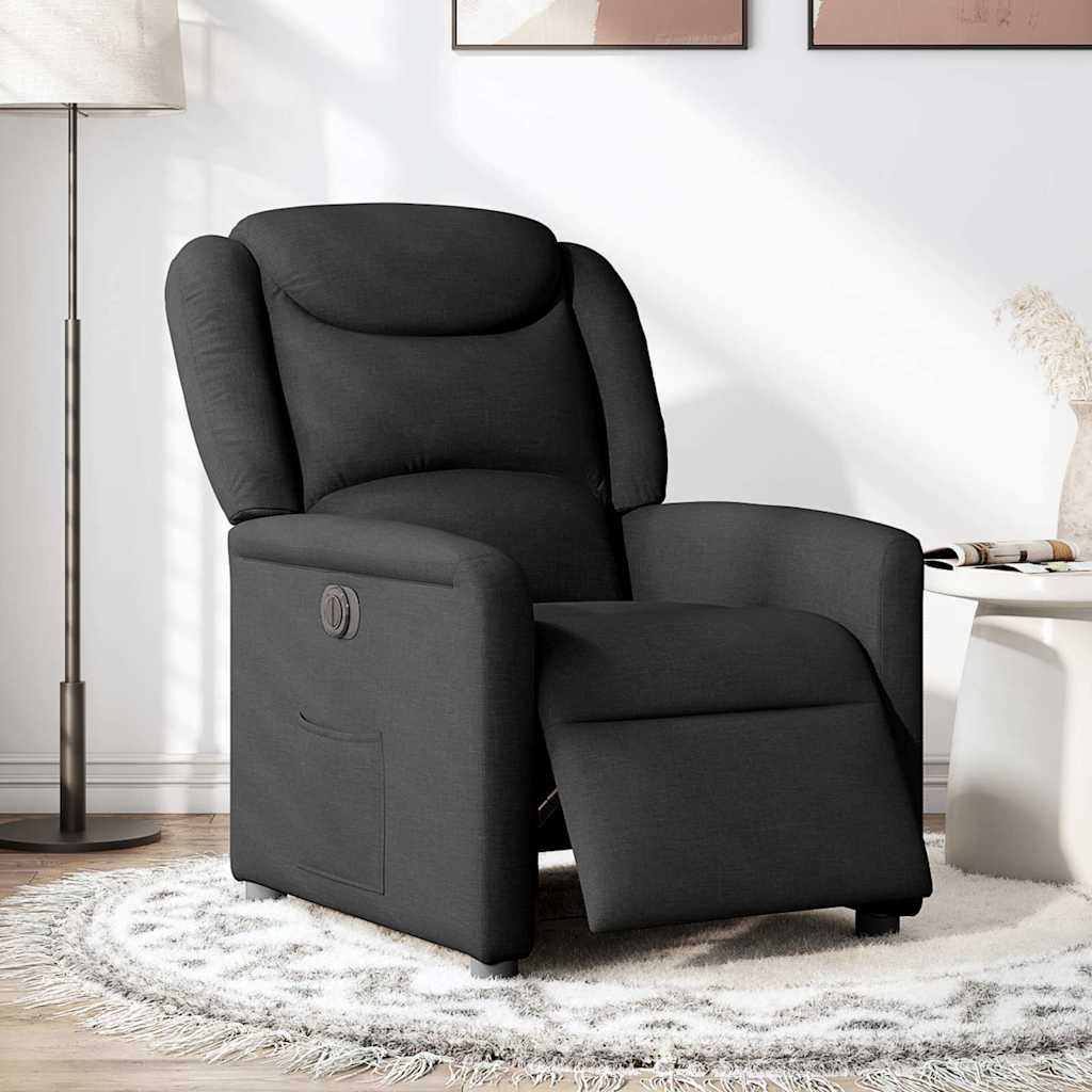 Fauteuil inclinable électrique Noir Tissu