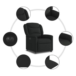 Fauteuil inclinable électrique Noir Tissu
