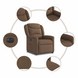Fauteuil inclinable électrique Marron Tissu