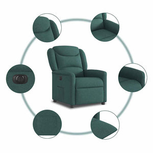 Fauteuil inclinable électrique Vert foncé Tissu