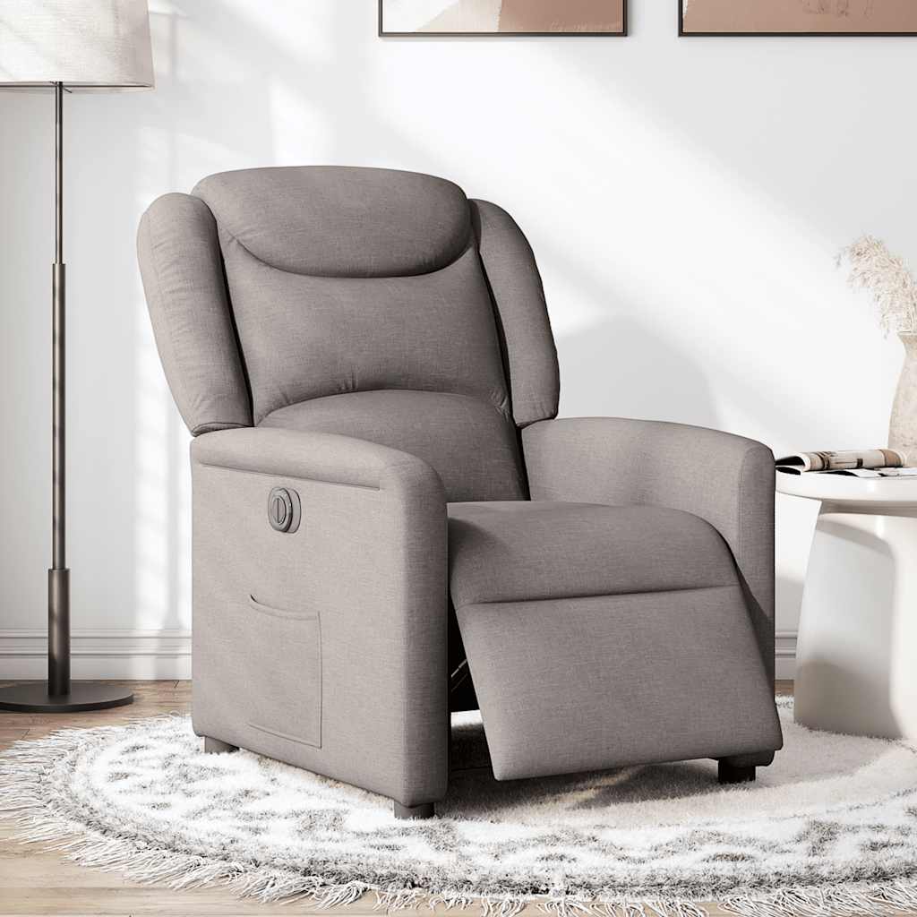 Fauteuil inclinable électrique Taupe Tissu