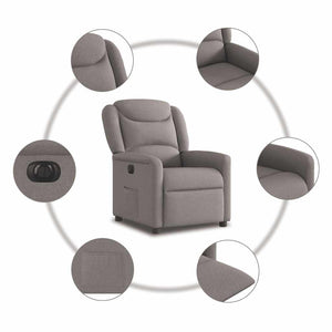 Fauteuil inclinable électrique Taupe Tissu