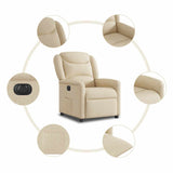 Fauteuil inclinable électrique Crème Tissu