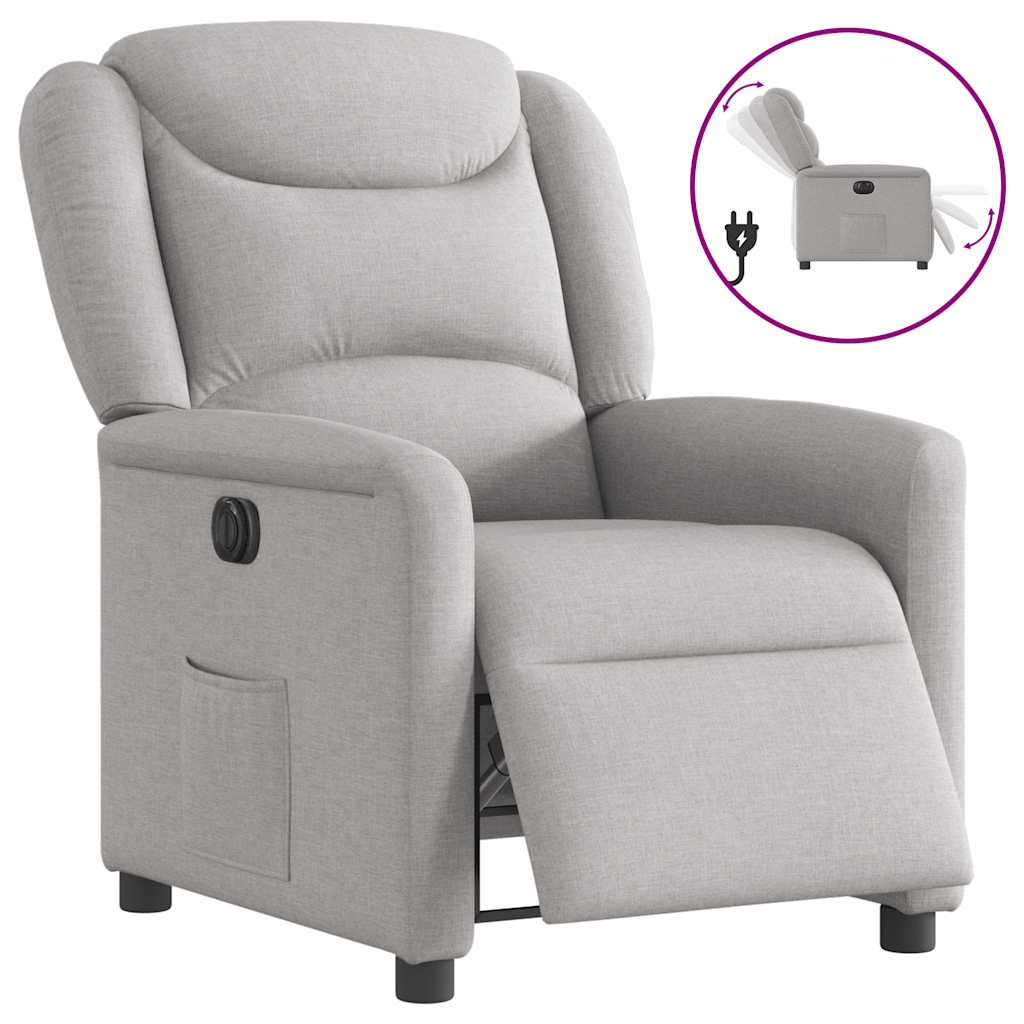 Fauteuil inclinable électrique gris nuage tissu