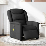 Fauteuil de massage inclinable électrique Noir Tissu