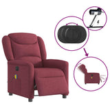 Fauteuil de massage inclinable électrique Rouge bordeaux Tissu
