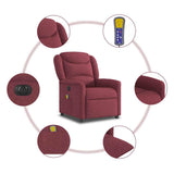Fauteuil de massage inclinable électrique Rouge bordeaux Tissu