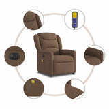 Fauteuil inclinable de massage électrique marron tissu