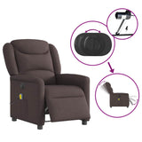Fauteuil de massage inclinable électrique Marron foncé Tissu
