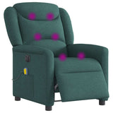 Fauteuil de massage inclinable électrique Vert foncé Tissu