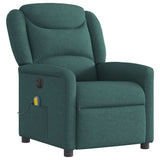 Fauteuil de massage inclinable électrique Vert foncé Tissu