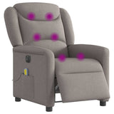Fauteuil de massage inclinable électrique Taupe Tissu