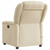 Fauteuil inclinable de massage électrique crème tissu