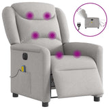 Fauteuil de massage inclinable électrique gris nuage tissu