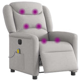 Fauteuil de massage inclinable électrique gris nuage tissu