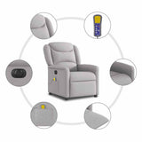 Fauteuil de massage inclinable électrique gris nuage tissu