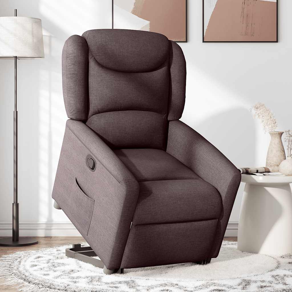 Fauteuil inclinable marron foncé tissu