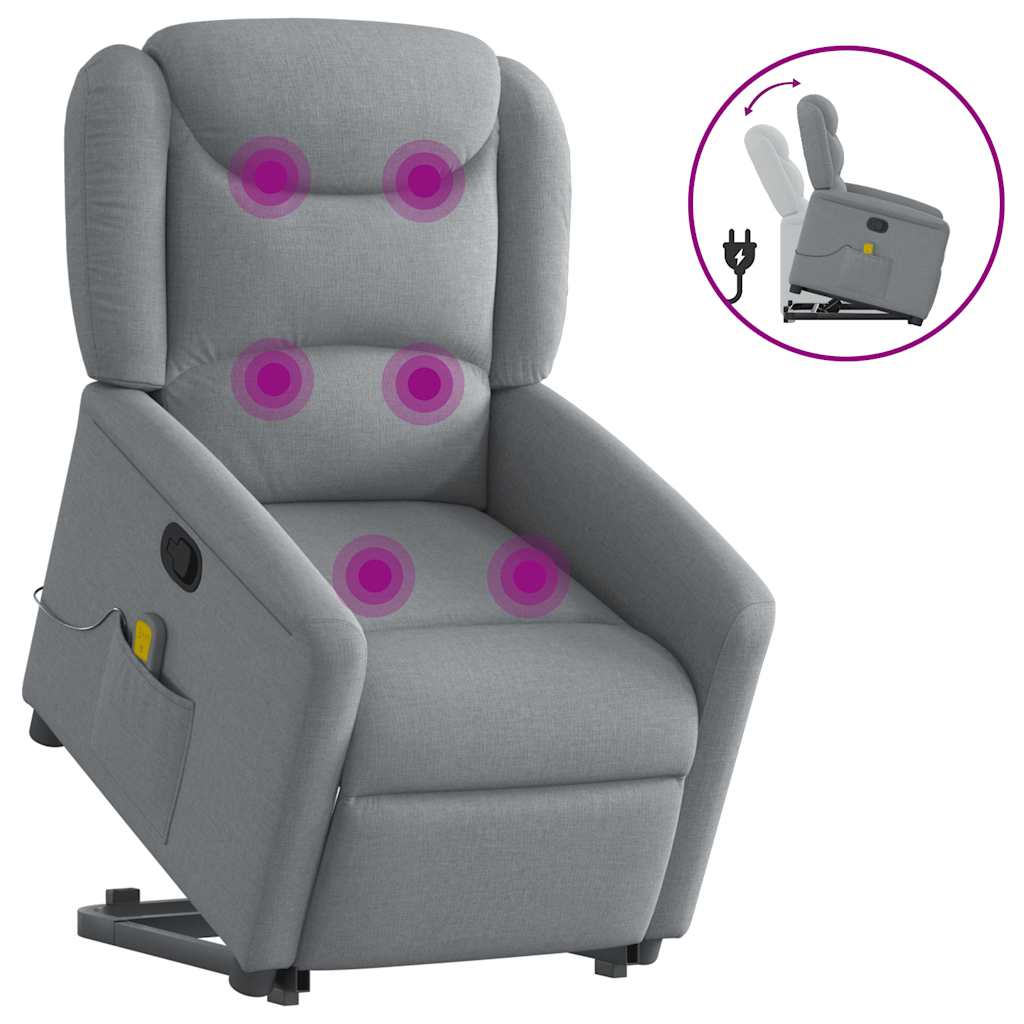Fauteuil de massage inclinable Gris clair Tissu