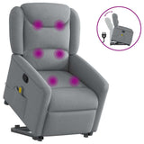 Fauteuil de massage inclinable Gris clair Tissu
