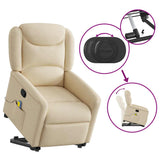 Fauteuil inclinable de massage Crème Tissu