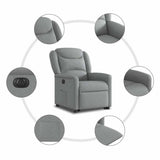 Fauteuil inclinable électrique gris clair tissu