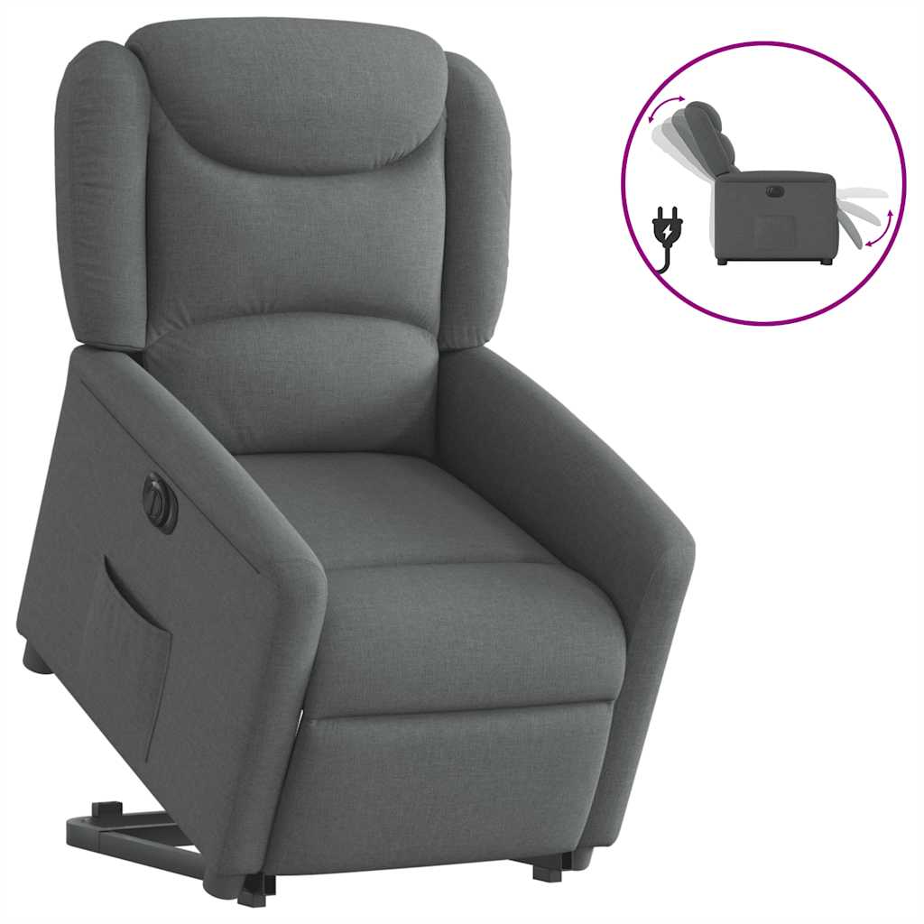Fauteuil inclinable électrique gris foncé tissu