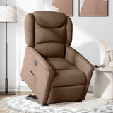 Fauteuil inclinable électrique marron tissu