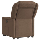 Fauteuil inclinable électrique marron tissu