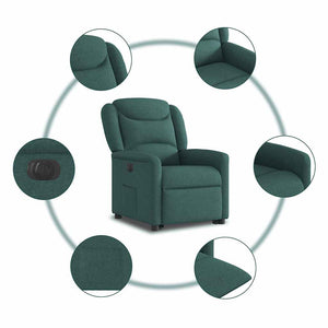 Fauteuil inclinable électrique vert foncé tissu